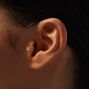 Mixed Metal Stainless Steel Cubic Zirconia Star, Heart &amp; Stud Multi Changeable Flat Back 18G Tragus Earrings - 5 Pack,
