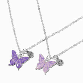 Best Friends Reverse Butterfly Pendant Necklaces - 2 Pack,