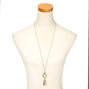 Silver Tone Long Watch Charm Necklace,