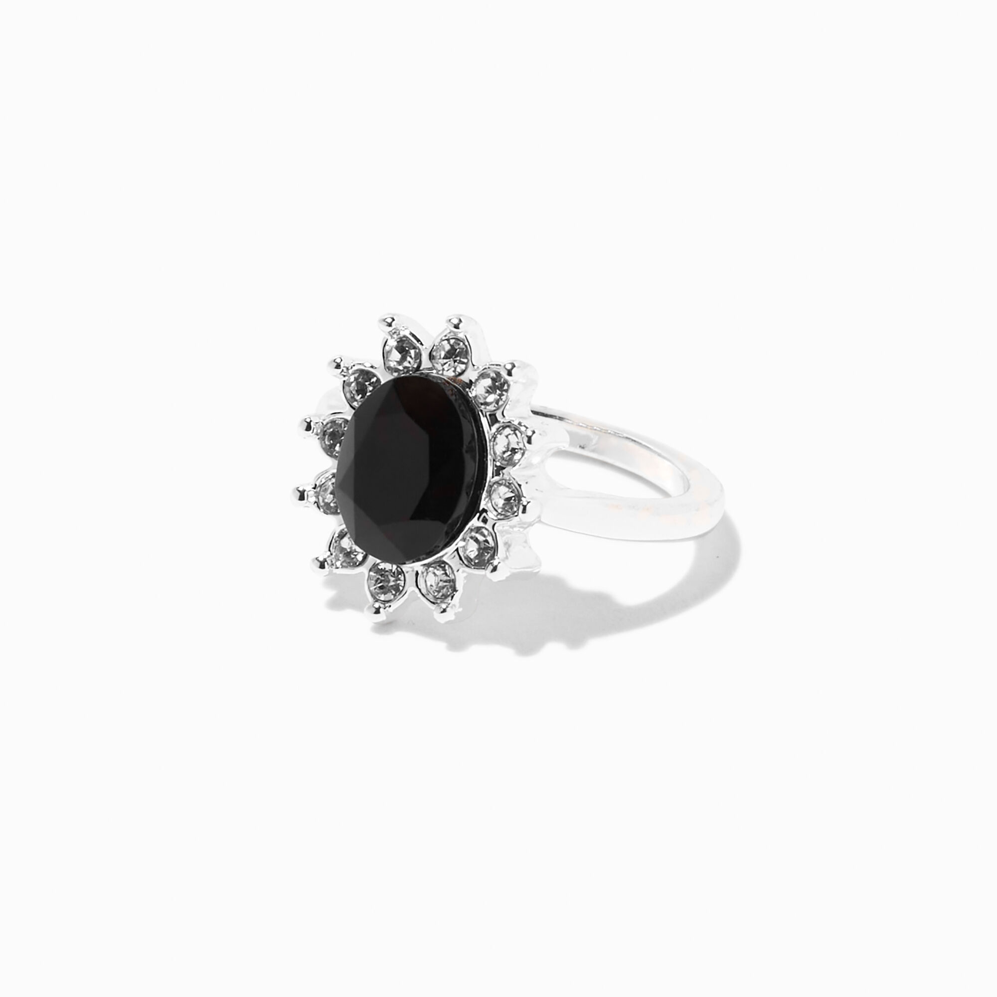 Black Oval Statement Ring,