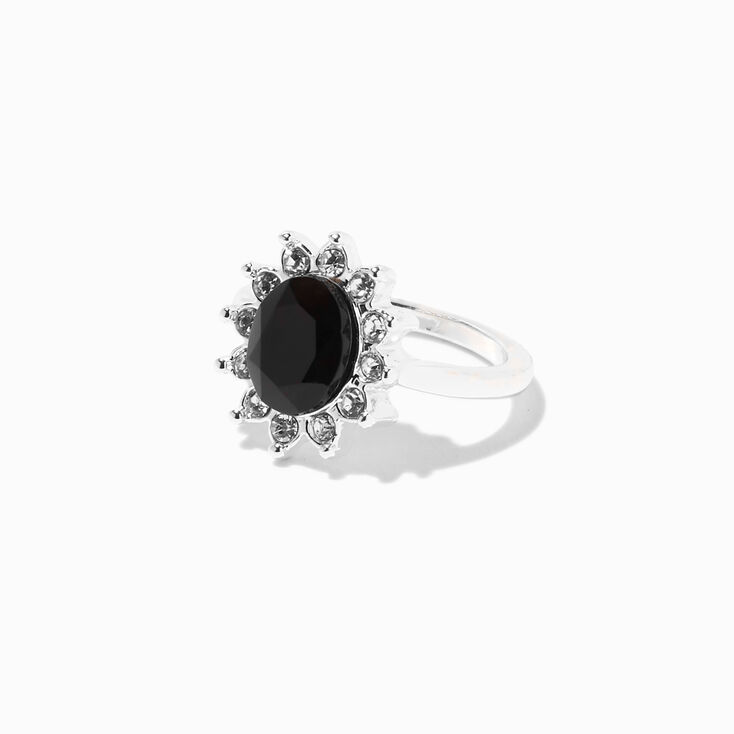 Black Oval Statement Ring,