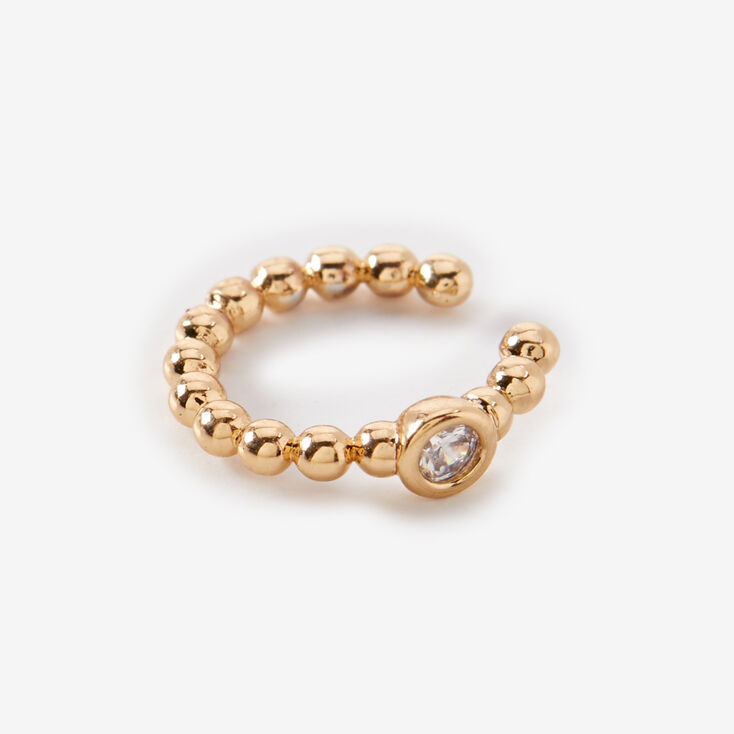 Gold-tone Bubble Ball Embellished Faux Nose Ring,