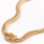 Gold Knotted Snake Statement Necklace,
