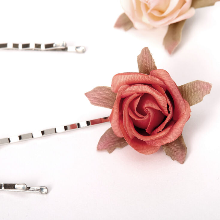 Peachy Rose Flower Hair Pins 6 Pack Claire S