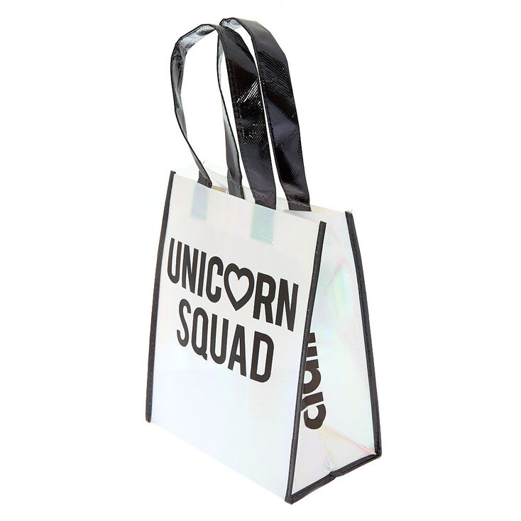 Holographic Unicorn Squad Tote Bag,