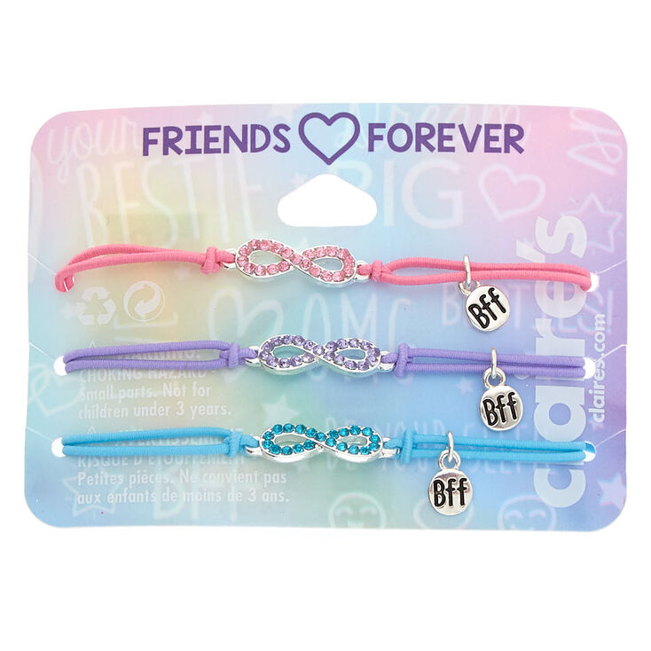 Embellished Infinity Stretch Friendship Bracelets - 3 Pack,