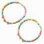 Best Friends BFF Hearts Pastel Beaded Stretch Bracelets - 2 Pack,