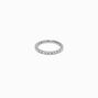 18G Silver-tone Titanium Crystal Clicker Nose Hoop,