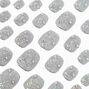 Holographic Silver Gem Square Press On Vegan Faux Nail Set - 24 Pack,