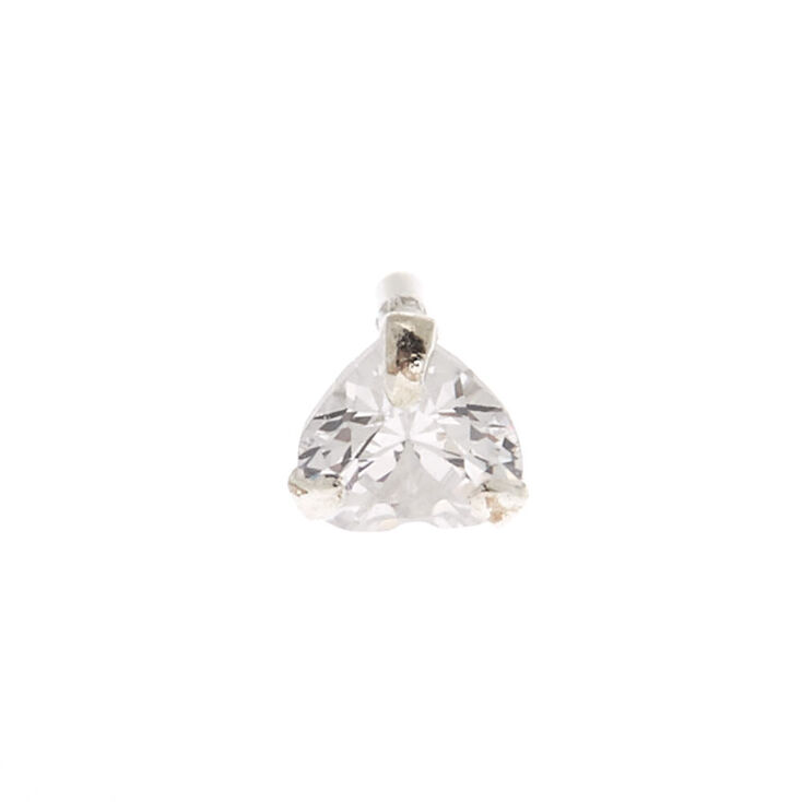 16G Cubic Zirconia Heart Labret Stud,