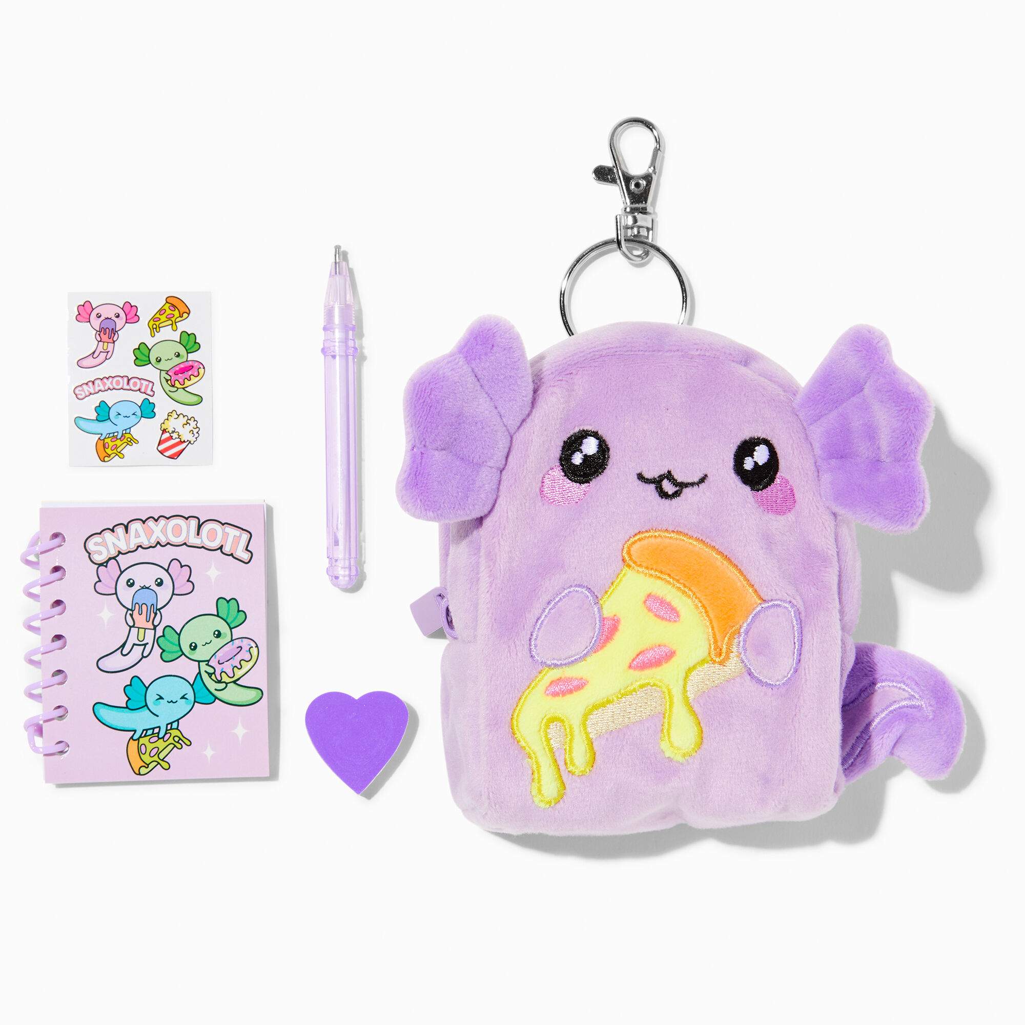 View Claires Pizza Axolotl 4 Backpack Stationery Set information