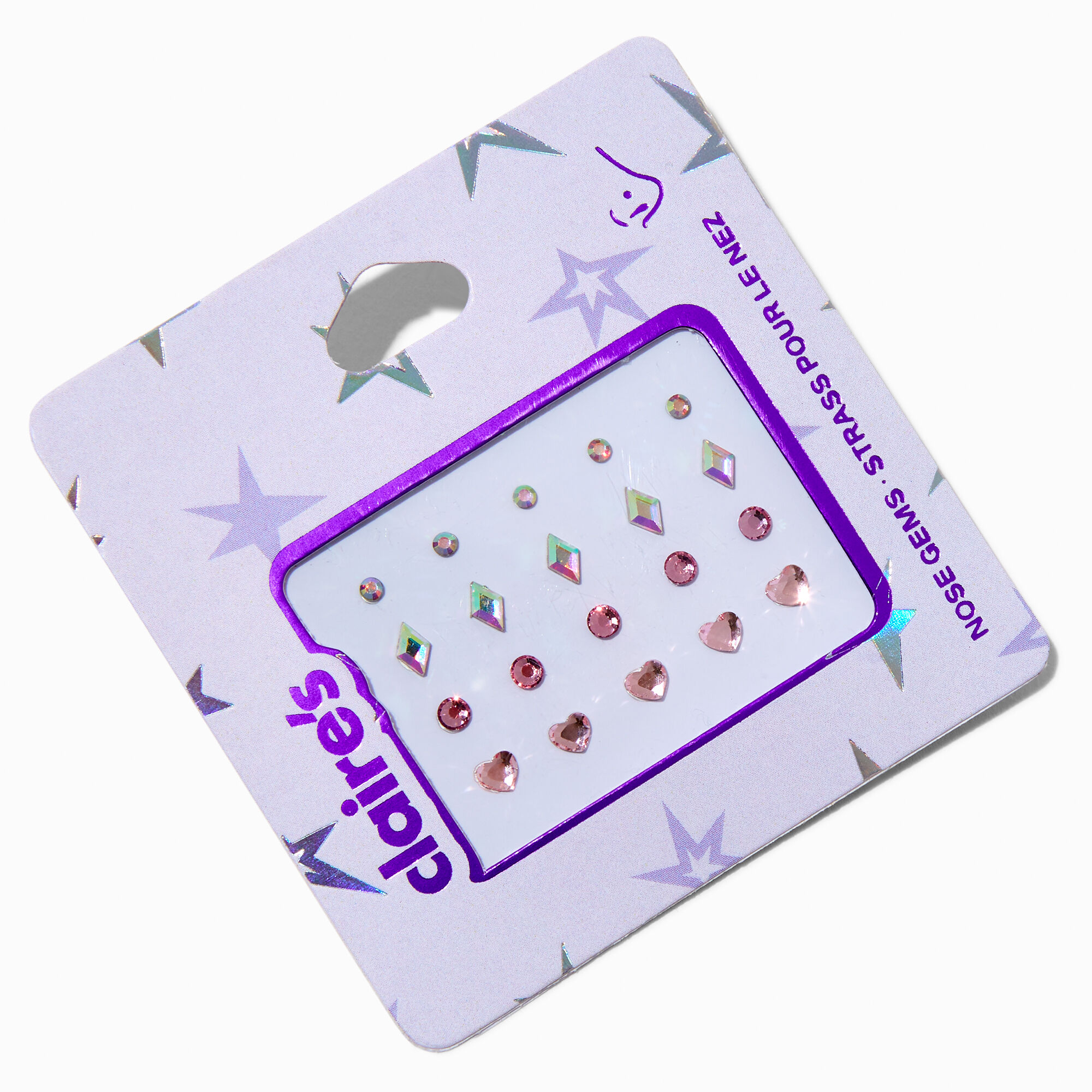 View Claires Mixed Stick On Nose Gems 20 Pack information