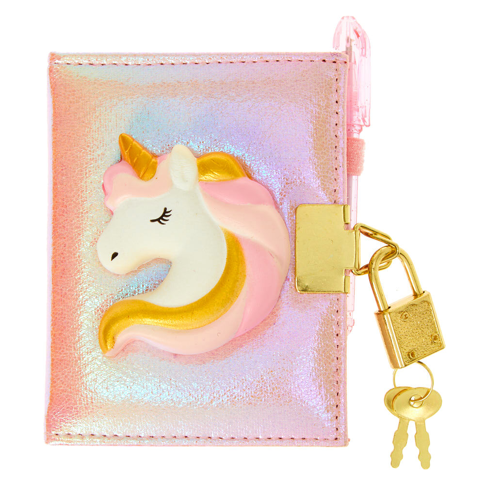 Journal intime à cadenas licorne spongieuse Club Claire’s - Rose,