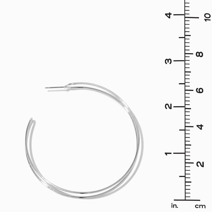 Silver 60MM Double Hoop Earrings,