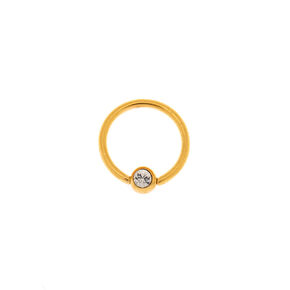 Titanium Gold-tone 16G Stone Cartilage Earring,