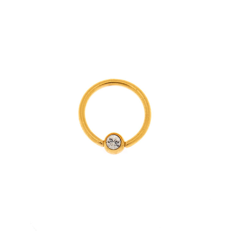 Anneau de piercing pour cartilage d&rsquo;oreille couleur titan&eacute; et couleur dor&eacute;,