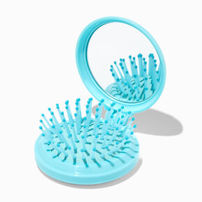 Varsity Initial Pop-Up Hair Brush Compact Mirror - E,