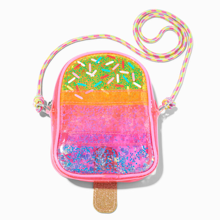 Claire&#39;s Club Trasnparent Popsicle Shaker Crossbody Bag,