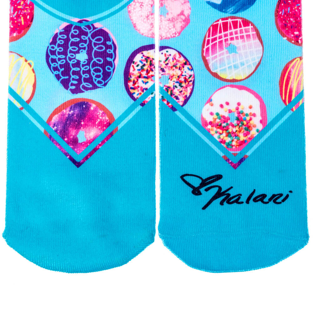 Kalani Hilliker Pretty Feet Donut Design Socks- Turquoise,