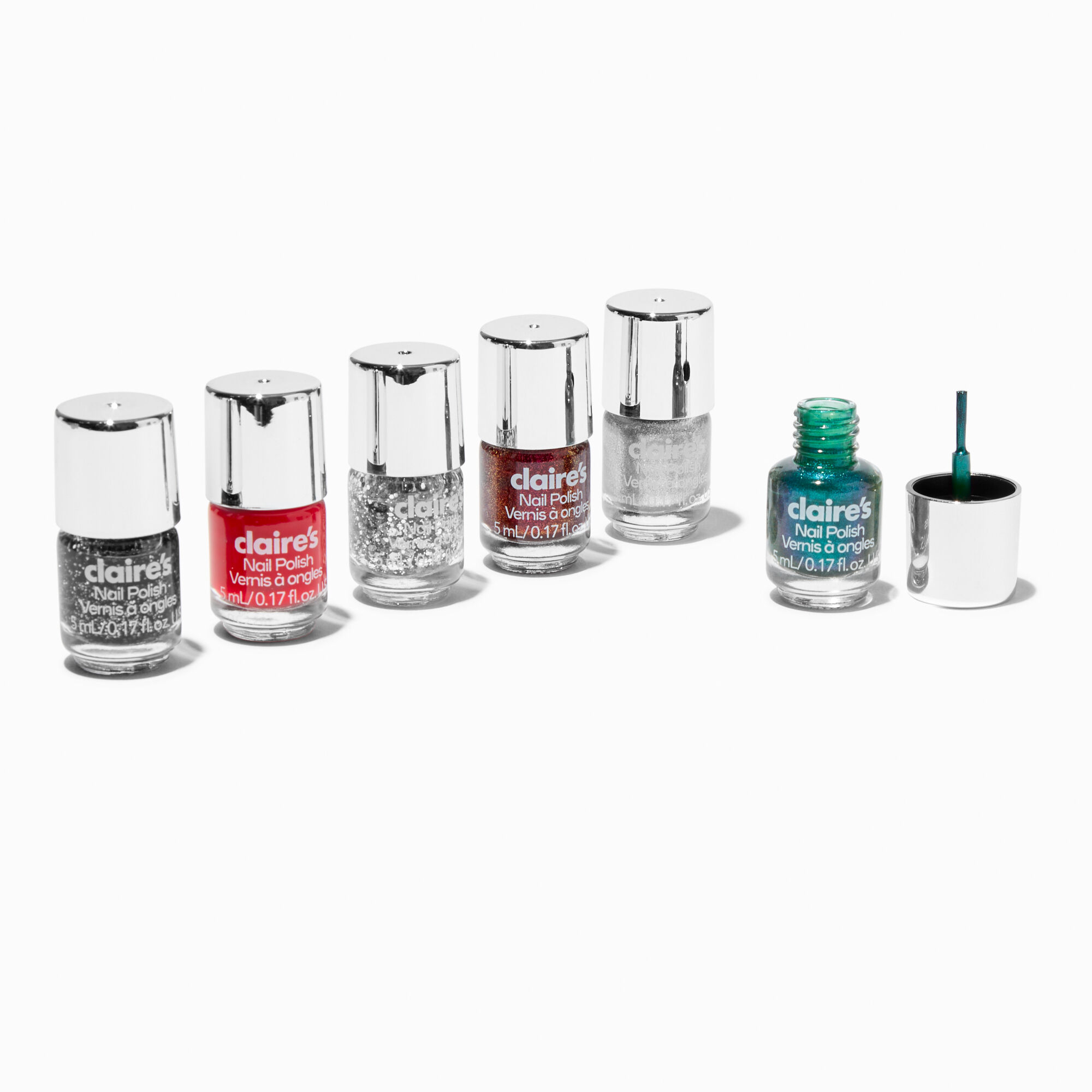 View Claires Holiday Mini Nail Polish 6 Pack Rainbow information