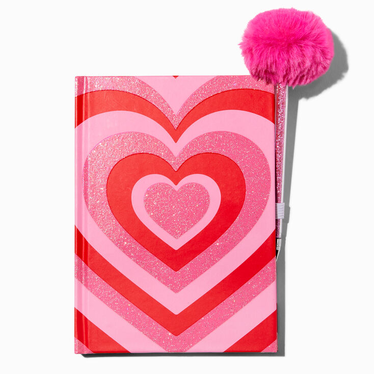 Heartthrob Glitter Journal with Pom Pen,