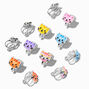 Clous d&rsquo;oreilles &agrave; clip chats paillet&eacute;s - Lot de 6,