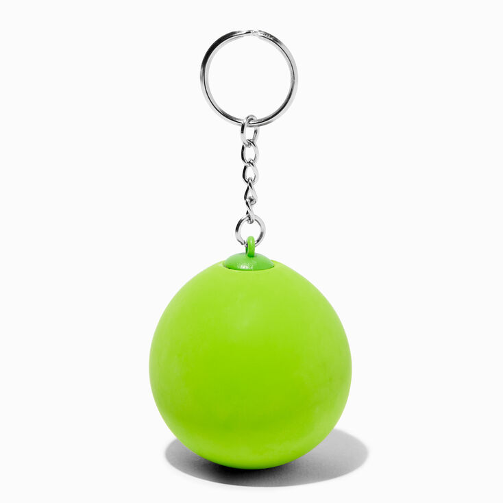 Porte-cl&eacute;s boule anti-stress extra-terrestre vert fluo,