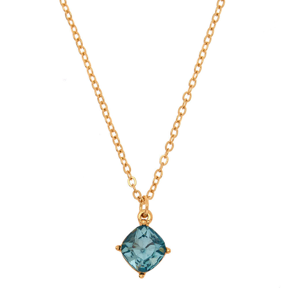 March Birthstone Pendant Necklace - Aquamarine,