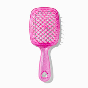 Brosse &agrave; cheveux plate c&oelig;ur rose,