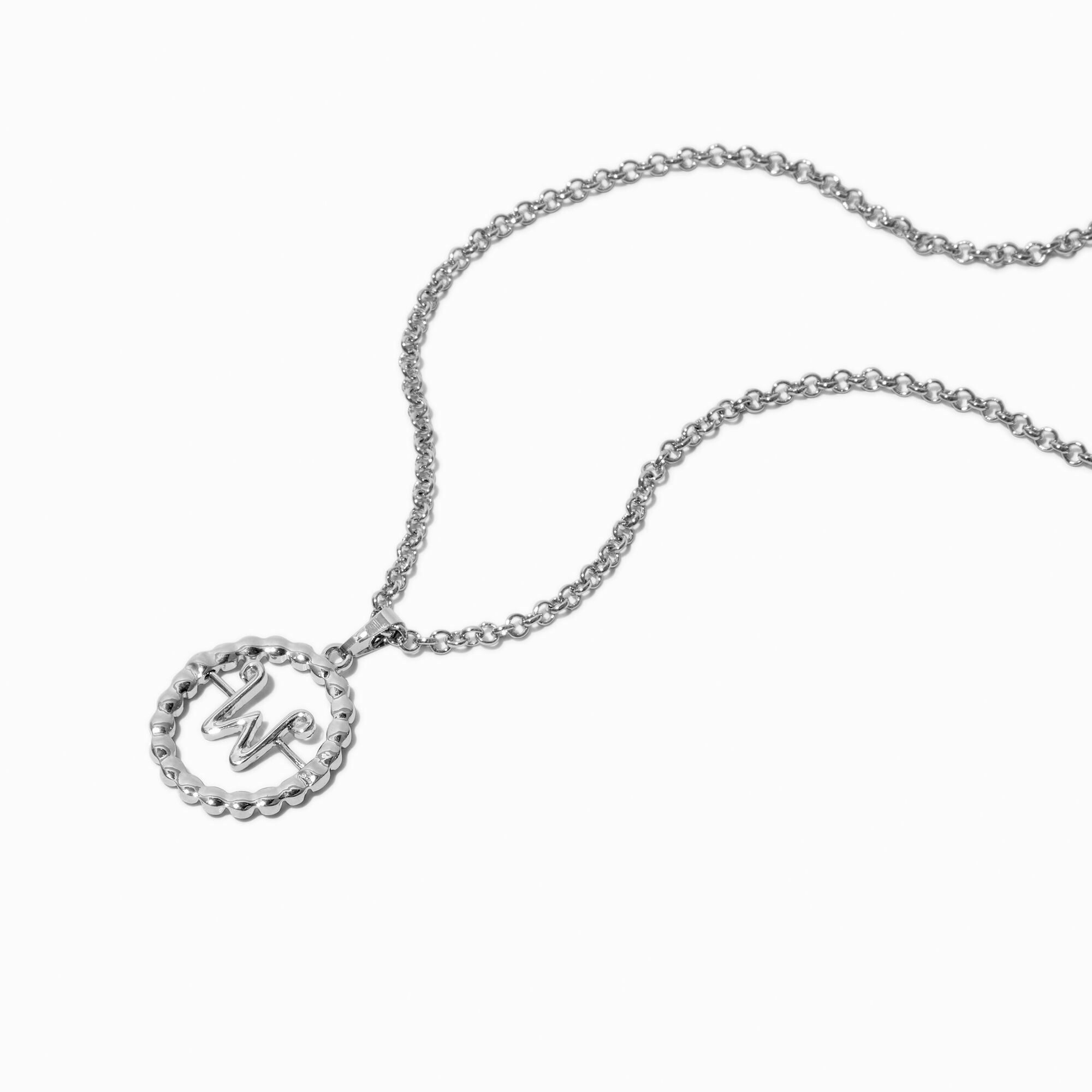 Wednesday™ Script Initial Silver-tone Necklace,