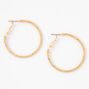 Gold 40MM Laser Cut Twisted Hoop Earrings,