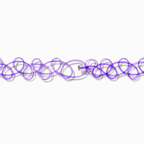 Purple Charm Tattoo Choker Necklace,