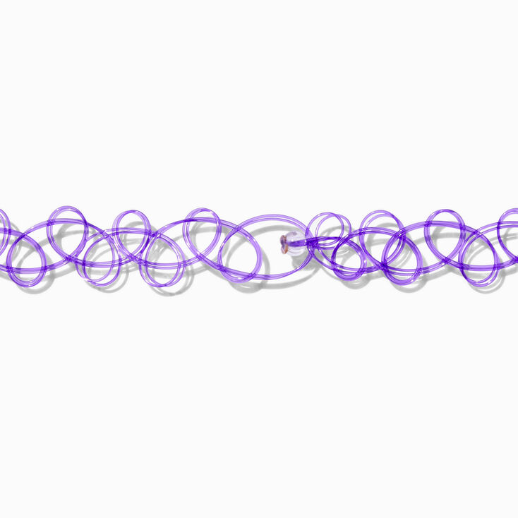 Purple Charm Tattoo Choker Necklace,
