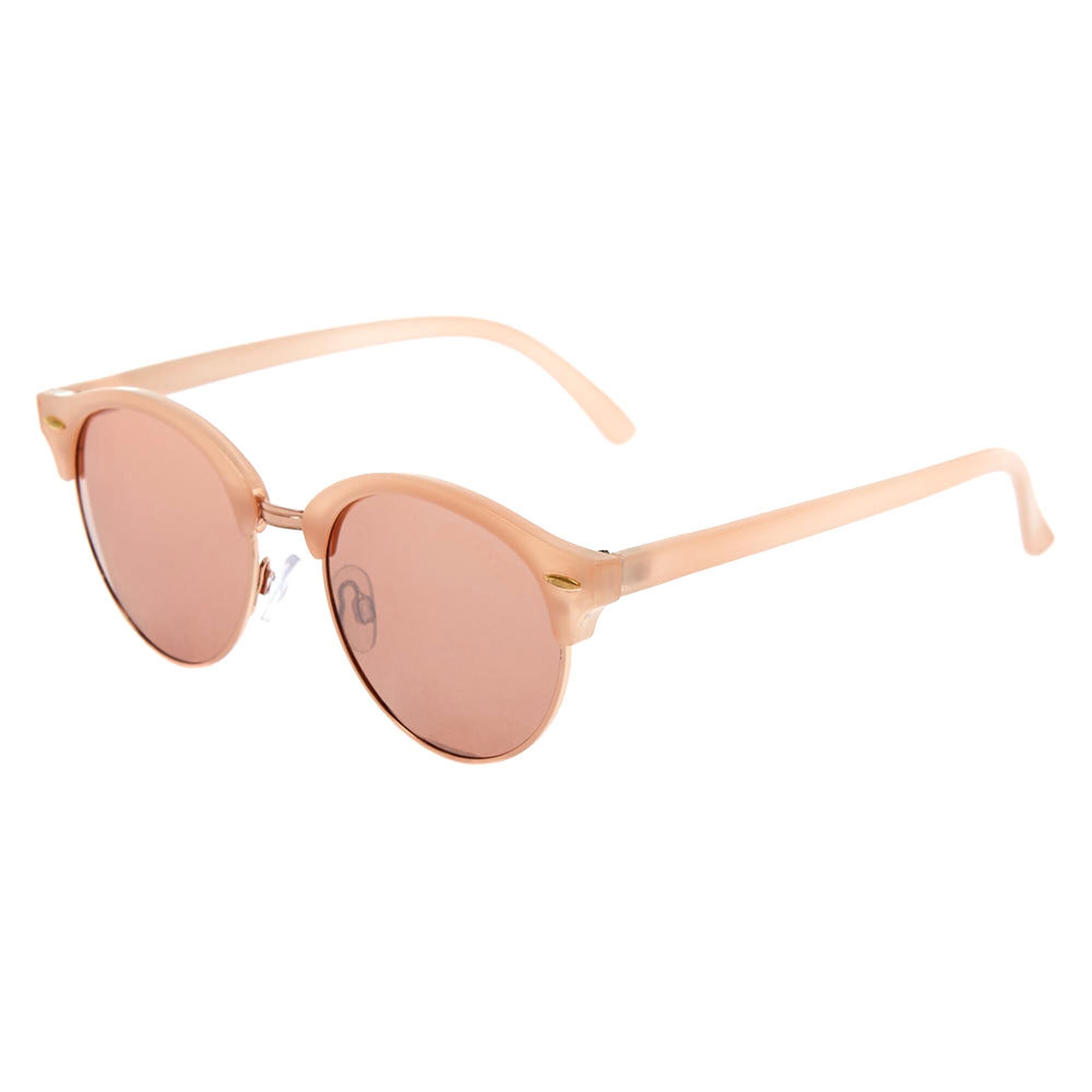 Rose Gold Tinted Mod Sunglasses - Blush