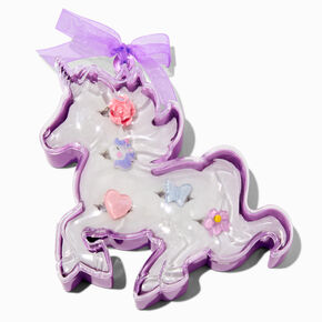 Claire&#39;s Club Lilac Unicorn Box Rings - 5 Pack,