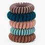 Velvet Multicolored Spiral Hair Ties -  5 Pack,