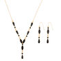 Parure de bijoux noirs en gouttes couleur dor&eacute;, lot de 2 articles,