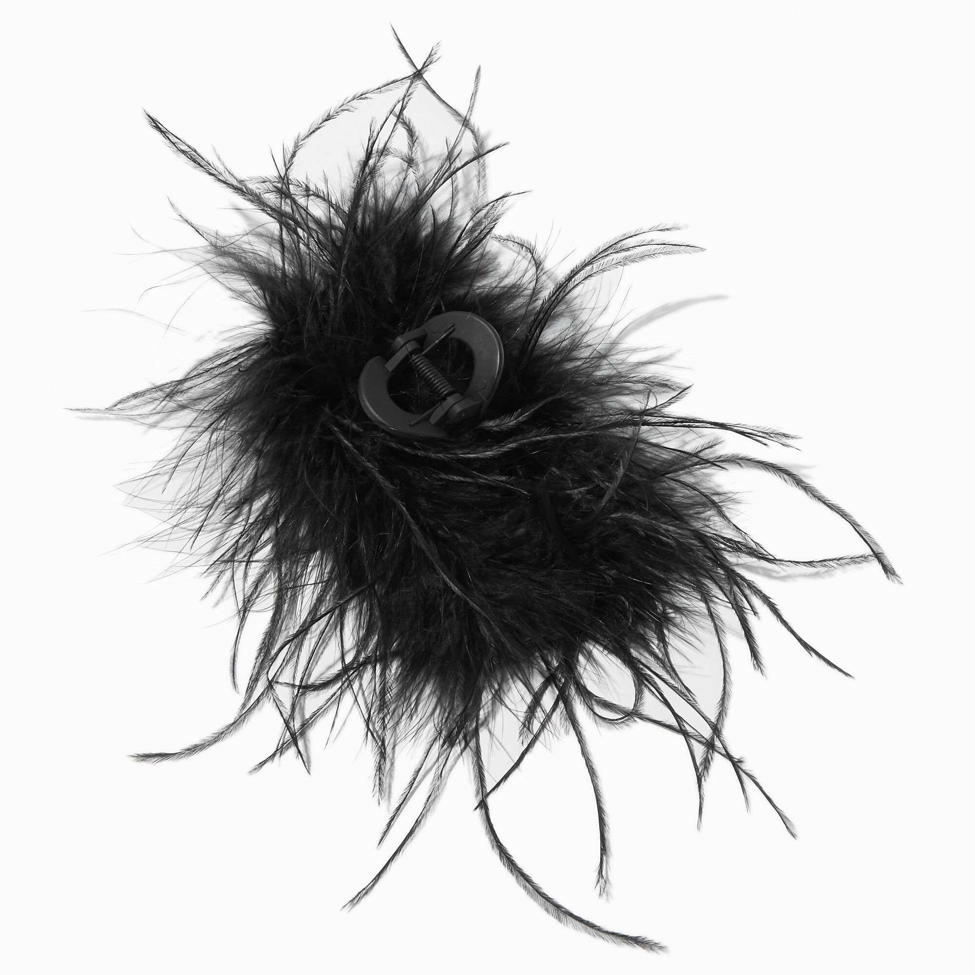 View Claires Feather Large Hair Claw Black information