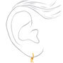 Gold 10MM Initial Huggie Hoop Earrings - K,