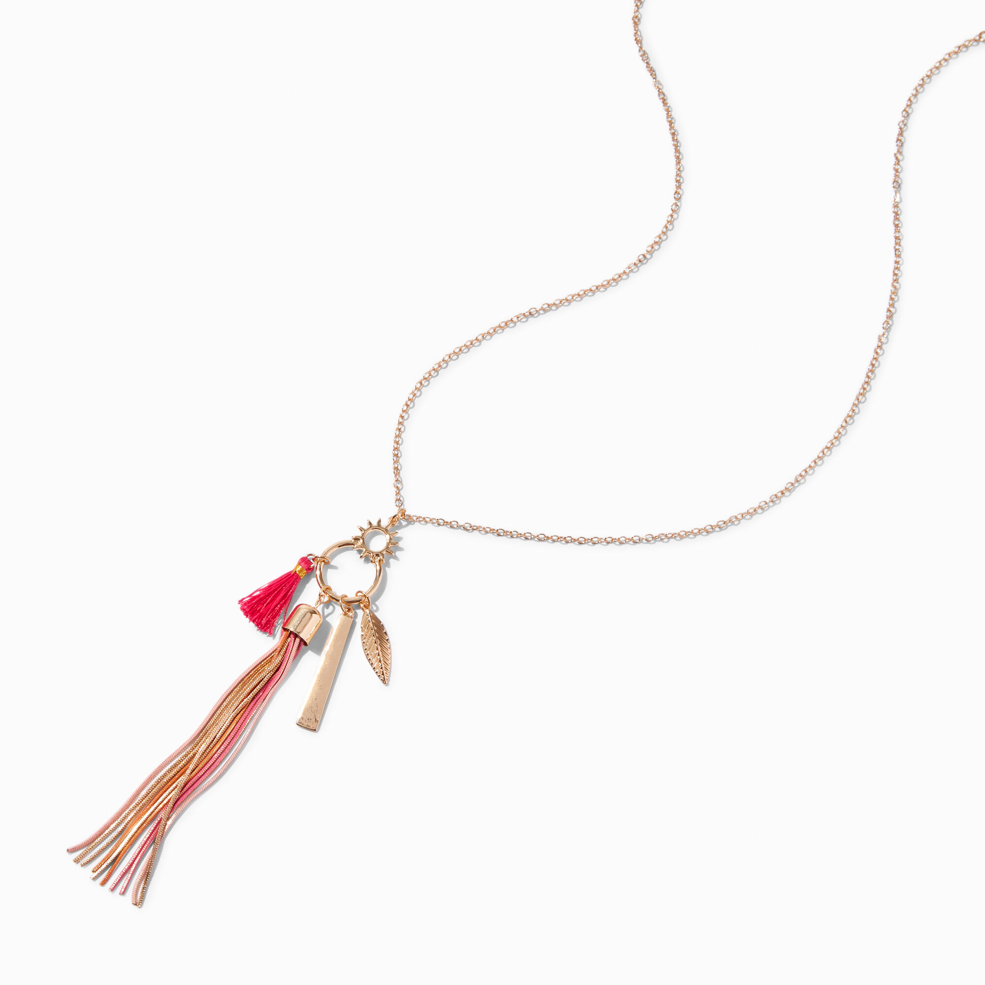 View Claires MultiColour Tassel Long Pendant Necklace Gold information