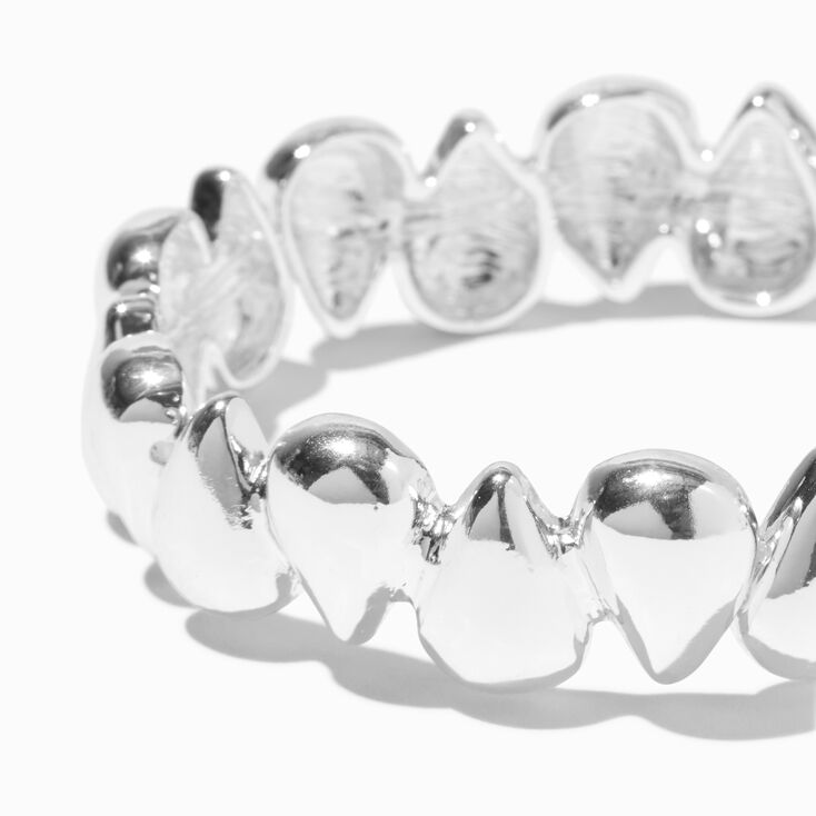 Silver-tone Teardrop Stretch Bracelet ,