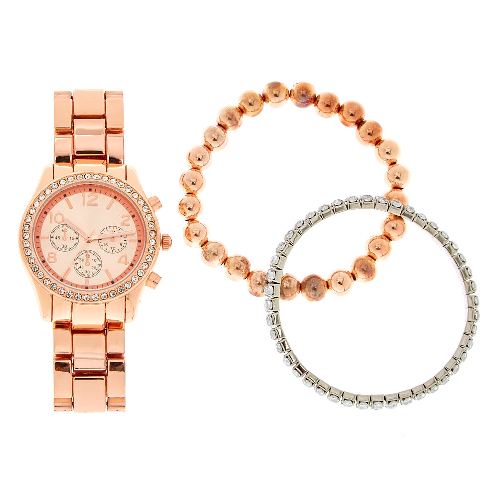 Rose gold watch bracelet set outlet