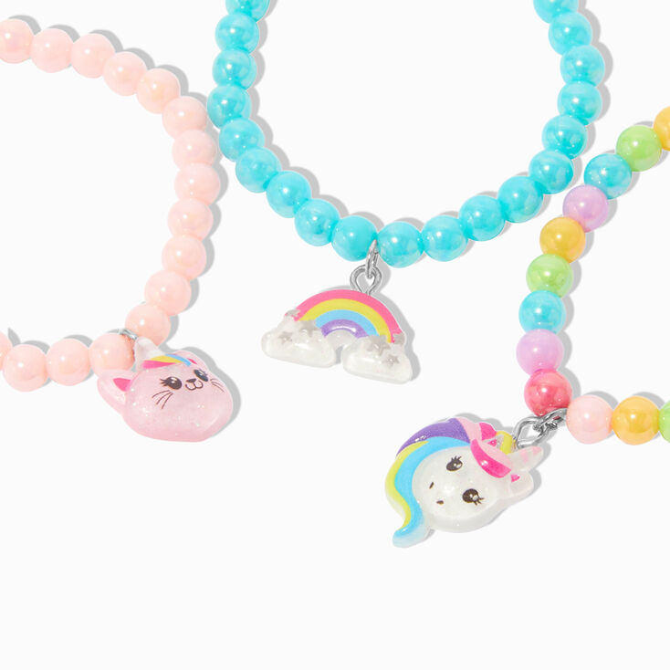 Claire&#39;s Club Charm Beaded Stretch Bracelets - 3 Pack,