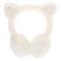 Glitter Cat Soft Ear Muffs - White,