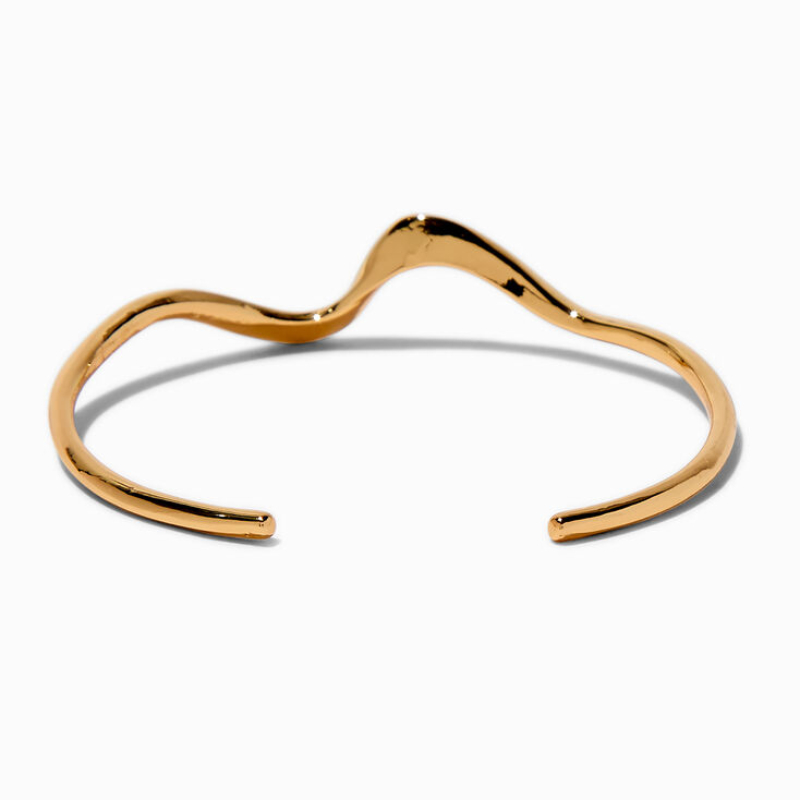 Gold-tone Wavy Swirl Cuff Bracelet,