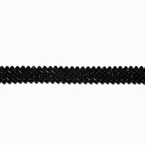 Black Rhinestone Zig Zag Statement Choker Necklace,
