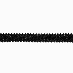 Black Rhinestone Zig Zag Statement Choker Necklace,