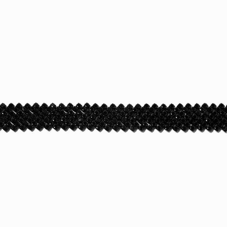 Black Rhinestone Zig Zag Statement Choker Necklace,