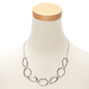 Hammered Silver Oval Statement Necklace,