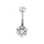 14G Round Cubic Zirconia Belly Ring,